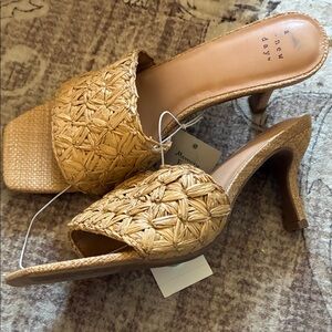 a new day Tan Woven Mules